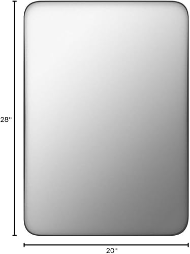 Miniatura 7 de Manocorro Espejo de pared para baño, 20 x 28 pulgadas, espejo rectangular negro con marco de aleación de aluminio, espejo colgante de esquina