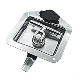 T Handle Door Latch in Long Lasting Stainless Steel Perfect for Trailers, Toolboxes, and Industrial Use Includes 2 Keys (Silver)