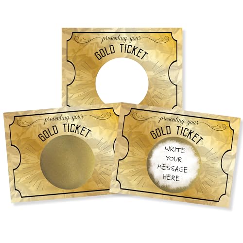 My Scratch Offs 20 Pack Gold Ticket DIY Make Your Own Golden Ticket Scratch Off Tickets Small...