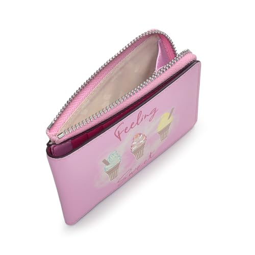 RADLEY London Feeling Sweet Women’s Small Credit Card Holder, Leather Slim Card Organizer Case with Zipper and Coin Pocket, Pink3