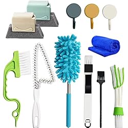 Persianas En Esquina QeeHeng Juego de Cepillo de Limpieza para Ventana Magic Gap Herramienta de Limpieza de Mano 12 Piezas Persianas Profesionales Limpiador de Ranura para Puerta corredera Esquina/persiana/Cortina/Teclado