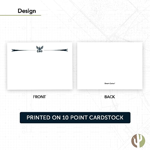 Image of Desert Cactus United States Navy US 10 Pack Notecards Stationery Cardstock Includes Envelopes Memo Party Thank You (Notecard Design 3)
