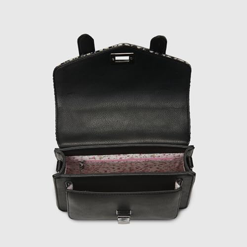Harris Tweed Mini Satchel, Black and White, Small4