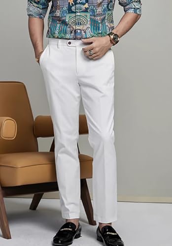 Men's Dress Pants Slacks Work Business Casual Slim Fit Gurkha Pants4