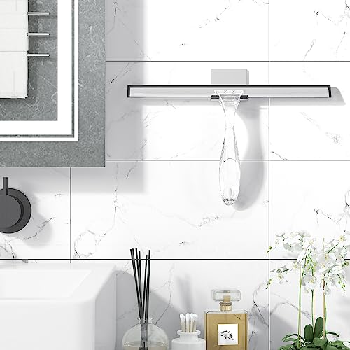 Image of AmazerBath Squeegee for Shower Glass Door, Shower Squeegee for Glass Doors - All-Purpose Squeegee with Hook for Shower Doors, Windows, Mirrors, Tiles and Car Glass, 12 Inches - Clear (Pack of 2)