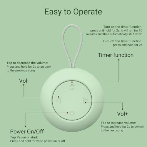 Image of jaroco Portable Baby Sound Machine [White Noise for Babies Kids Adults][Sleep Soother][Timer Function][20 Soothing Sounds] 15 Hours Battery Life, Registry Gift,Shower,Clips on Baby Stroller.Mint