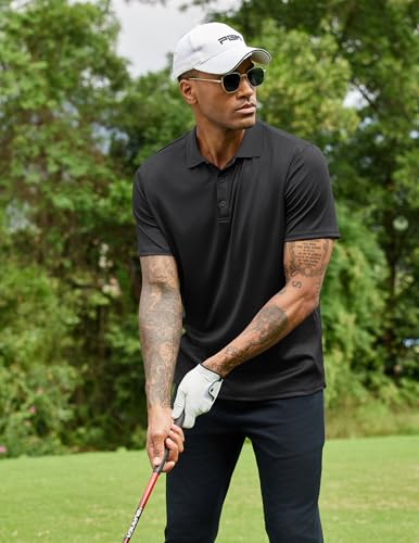 COOFANDY Men Polo Shirts Short Sleeve Quick Drying Athletic Collared Golf Shirts Moisture Wicking Tees2
