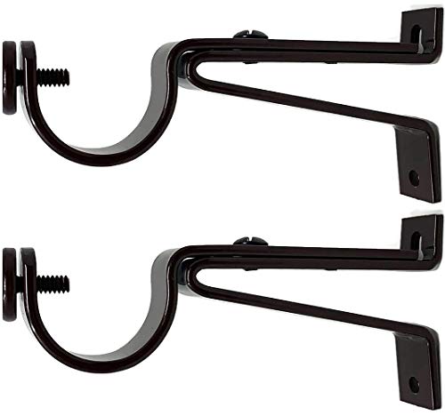 Urbanest Adjustable Solid Zinc Sturdy Curtain Rod Bracket Wall Holder, Fits Up to 1