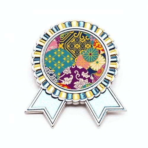 Broche en porcelaine style japonais fleurie dorée M élégance artisanale