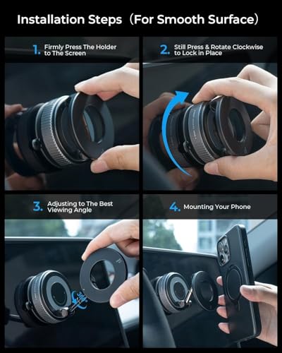 Image of CHO KU REI K007 Car Phone Mount, 360-Degree Adjustable Vacuum Suction, Magnetic Phone Holder with Adhesive Disc, Universal Fit for All Mobile Phones (Style 9)