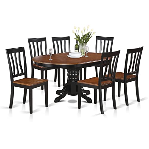 East West Furniture 7-Piece Butterfly Leaf Dining Set #TOP3