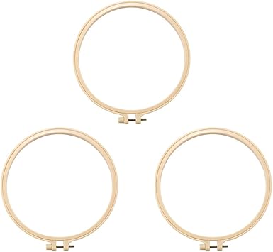 3Pcs 8 Inch Plastic Embroidery Hoops with Sewing Scissors, Seam Ripper,Needle Threader, Round Cross Stitch Hoops with Adjustable Screw, Lightweight & Durable Craft Hoops.