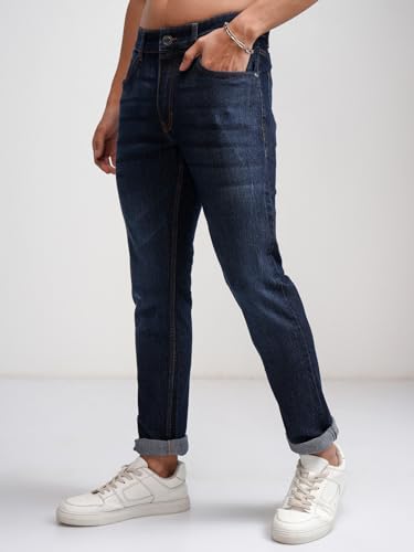 Image of Highlander Mens Tapered Fit Denim Jeans for Man| Regular Length|Mid-Rise|Stretchable Fabric for Comfort fit| Jeans for Man | Men Jeans