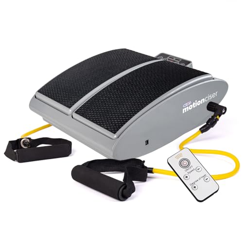 DR-HOS MotionCiser FIT Foot & Leg Massager - Circulation Support for Aching Legs & Feet - Includes Exercise Bands - Adjustable Walking Simulation & Vibrational Massage with Heat