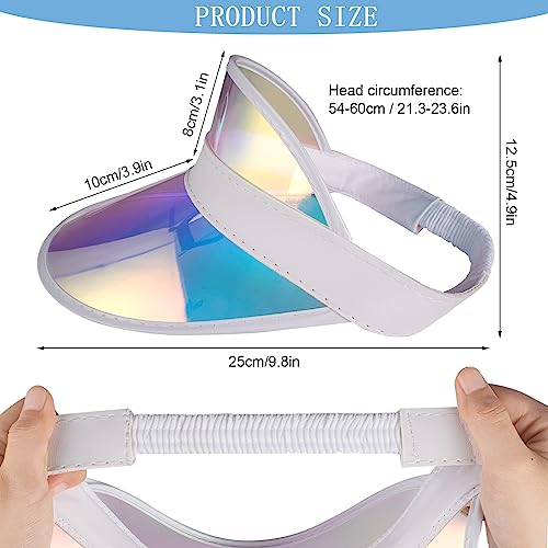 Ultrafun Unisex Candy Color Sun Visors Hats Plastic Clear Uv Protection Cap For Sports Outdoor Activities (Laser-10Pcs) #TOP1