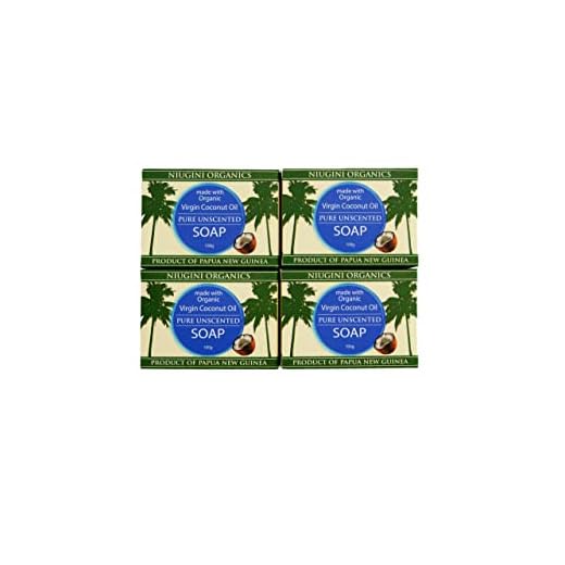 4 x Jabón de aceite de coco virgen puro orgánico del MUNDO para todo tipo de piel, barra de 100 gramos, sin aroma.