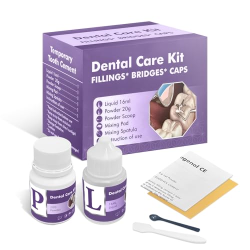 Tooth Repair Kit Zinc Oxide Eugenol Cement for Cavities Filling Dental Care Kit for Broken Chipped or Missing Teeth Temporary and Permanent Tooth Filling and Crown Fixing at Home