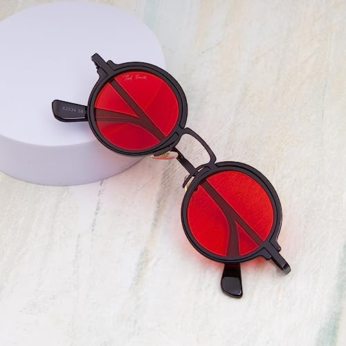 Image of Ted Smith Men's Women's UV Protection Metal Round Sunglasses
