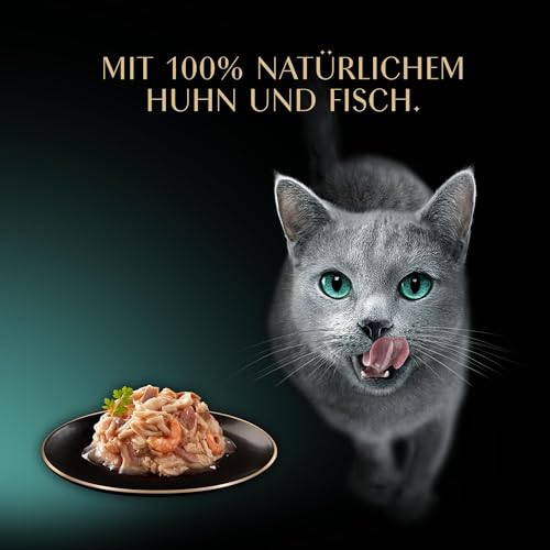 SHEBA Filets Adult Katzenfutter in Sauce mit Huhn, Hochseefisch und Garnelen 16 x 60g Schale – Bild 8