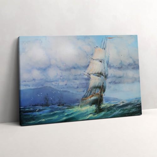 Image sur toile navire peint sur l'eau tableau déco murale 60x40cm pour intérieur