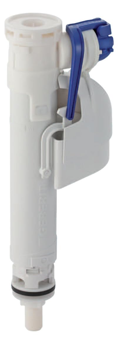 Geberit 281.204.00.1 281204001 typ 380 zawór napełniający (WA dół 3/8", do spłuczki WC, złączka z tworzywa sztucznego, z materiałem mocującym, zaworem, zaworem wodnym) 28124001, szary