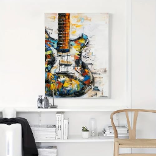 Instrument de musique affiche tableau guitare abstrait cadre 30x40 - 5