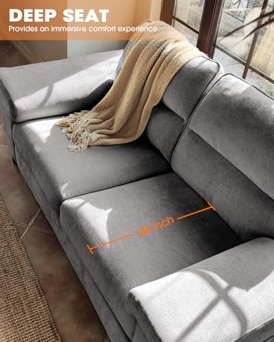 Image of 71.25 inch L Shaped Sectional Couch Deep Seat Sofa for Living Room(Light Gray)
