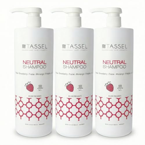 Champú Profesional Neutro Fresa 1L x3 – Champú Uso Frecuente Todo Tipo de Cabello – Limpieza Suave Diaria – Formato Ahorro Peluquería (Pack 3)