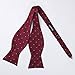 HISDERN Mens Bowties Self Tie Wine Red Plaid Polka Dots Bow Tie and Pocket Square Woven Formal Tuxedo Bowties & Handkerchief for Wedding