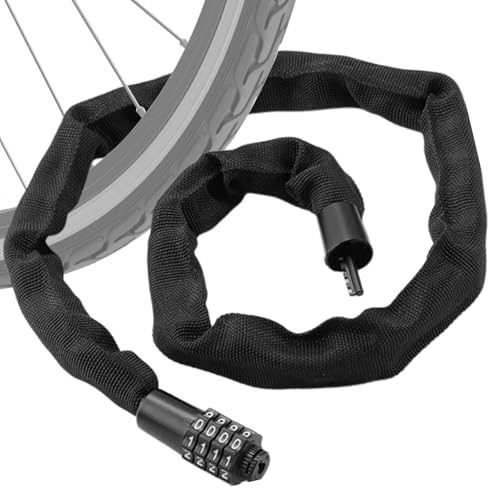 チェーンロック 全長100cm 4桁ダイヤル式 自転車ロック 盗難防止 コンパクトワイヤーロック バイクロック カギ不要 暗証番号変更可能 コンパクト 軽量 頑丈