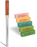 Baroque Fret Crowning Files Diamond (3rd Generation) and Baroque Fret Erasers, Set of 5 (180& 400& 1000& 1500& 2000 Grit)
