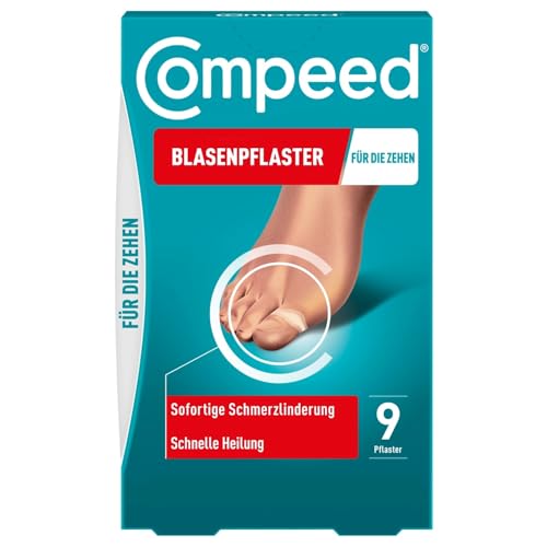 Compeed Blasenpflaster für die Zehen - Hydrokolloid-Pflaster bei Blasen - lindert Schmerzen schützt vor Druck und Reibung unterstützt die Heilung - 1 7 x 5 1 cm - 9 Stück
