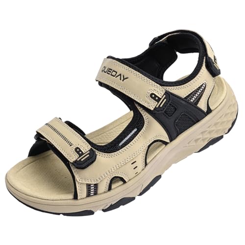 Image of Queday Womens Mens Sport Sandals Outdoor Hiking Sandals with Arch Support Comfortable Athletic Beach Sandals for Travel Walking Trekking Camping