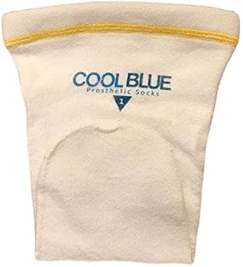 SPS Cool Blue Prosthetic Sock 1 Ply with Sewn Distal Hole Medium/Short CB1HMSH2