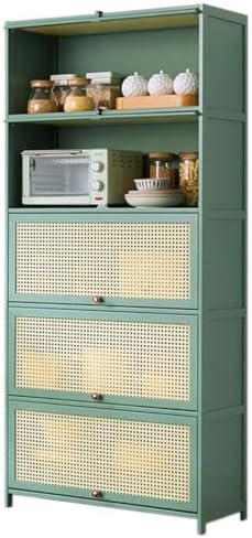 Bamboo Kitchen Sideboard Storage Cabinet – Freestanding Multi-Layer Rack for Pots, Dishes & Appliances – Versatile Home Organizer (27.6" L x 13" W x 41.7" H)