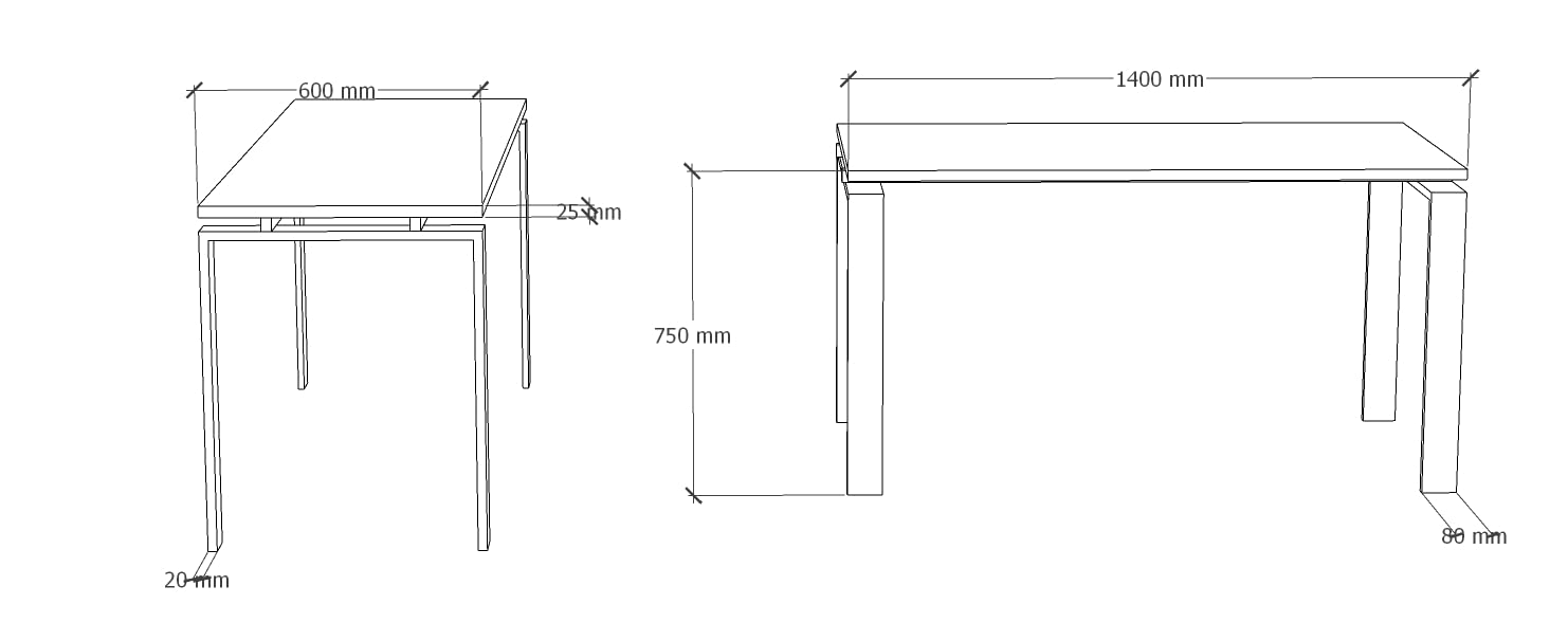Mesa/Escritorio para teletrabajo, Oficina, despachos y Sala de Estudios. Estructura Marco Abierto Color Blanco. Fabricado en España. Envio a Toda la Península. (Olmo, 180x80)