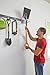 Rubbermaid FastTrack Garage Storage Utility Hooks 5 Piece Black All in One Rail Hook Kit and Tool Organizer Heavy Duty for Home/Garage/Shed/Garden