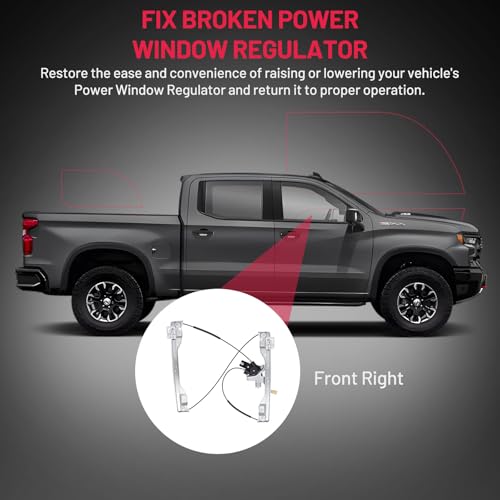 Image of BDFHYK 751-007 Power Window Regulator with Motor Front Right, Compatible with 2015-2019 Ford F-150, Compatible with 2017-2019 Ford F-250 F-350 F-450 F-550 Super Duty