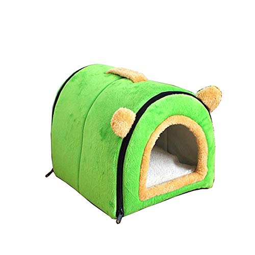 XYBB Cama Perro Camas para Perros Cómodo Gato Cálido Cueva Arco Diseño Puppy House Kennel Fleece Soft Nest para Pequeña Casa De Perro Mediano para Gato S Verde