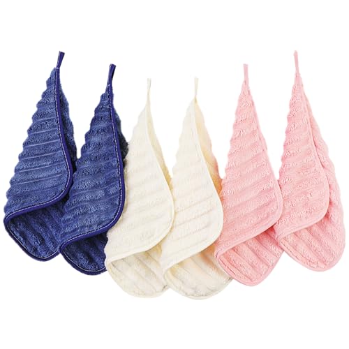 PHOGARY Lingette Démaquillante en Microfibre, Lot de 6 Serviette Microfibre pour Le Visage, Lingettes Gant de Toilette Microfibre - Réutilisables, Lavables et Douces pour la Peau (8 x 8)