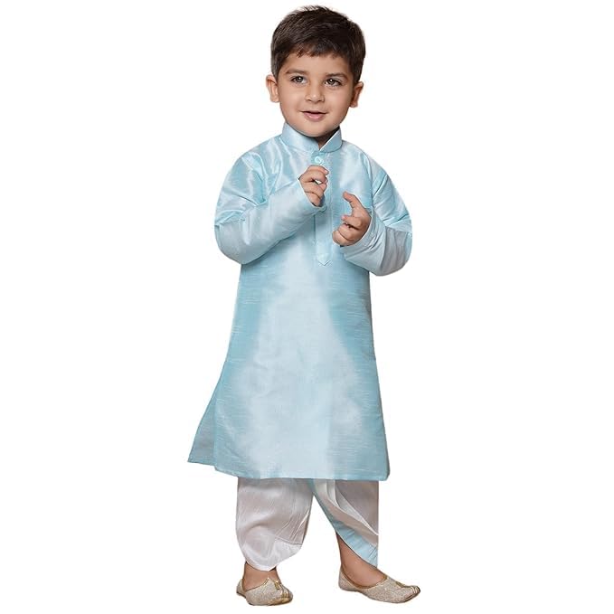 Image of AJ DEZINES Kids Ethnic Wear Pure Cotton Dhoti Kurta Set For Boys