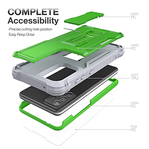Fito Samsung A52 Case Built In Screen Protector, Dual Layer Shockproof Heavy Duty Case With Kickstand Compatible With Samsung Galaxy A52 Phone (Green) #TOP3