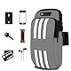 Armband Armtasche, Sport Laufen Doppel Reißverschluss Sportarmband, Leichtes Armband-Bügel-Halter-Beutel, Bequeme Handy-Armband-Hülle, Sport-Handy-Armband-Halter-Bügel, Radfahren Armtasche (Grau)