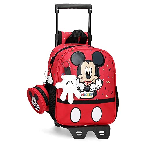 Disney - Mochila Guardería It´s A Mickey Thing 25Cm Con Carro En Oferta Disney It´s A Mickey Thing Mochila Guardería Con Carro Rojo 23X25X5 Cms Poliéster 5,75L