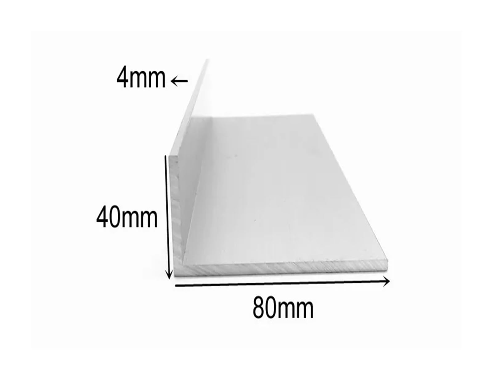 Perfil en U de aluminio, Perfil de aluminio 6063 en forma L 245 mm y 500 for bricolaje enmarcado(Thick 4mm,500mm)