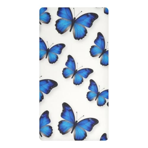 Drap de lit en mousseline imperméable bébé papillon bleu - 2