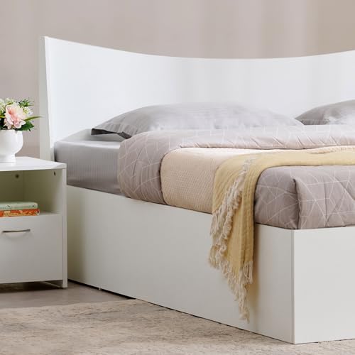 Image of Home Centre | Alton | Queen Bed with Storage | White | 78 x 60 | 1 Year Warranty