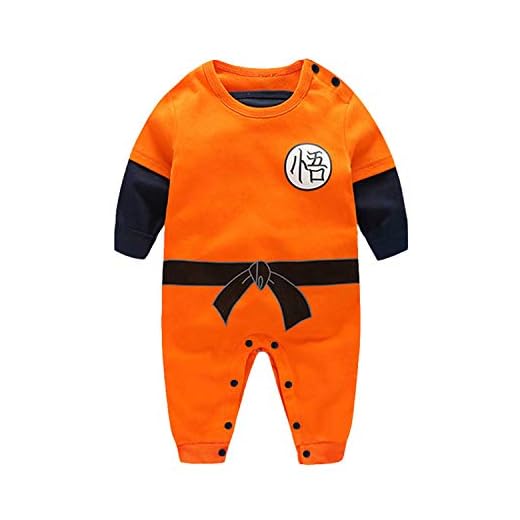 Sxkayxr - Pelele de dibujos animados para recién nacidos, para niños y niñas, inspirado en Goku, Naranja 1, 80cm/9-12 Months