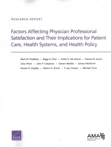 Factors Affecting Physician Professional Satisfaction and Their Implications for Patient Care, Health Systems, and Health Policy (Research Report)