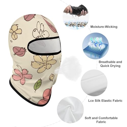 Balaclava con Estampado de Flores para Hombre y Mujer, Protección Solar, Transpirable, Máscara Completa para la Cabeza para Senderismo, Ciclismo, Correr, Conducción miniatura 3